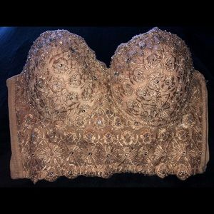 Cropped Strapless Bedazzled Bustier